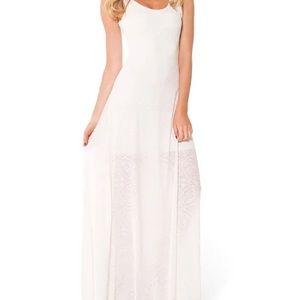 BlackMilk White Burned Velvet Maxi Dress